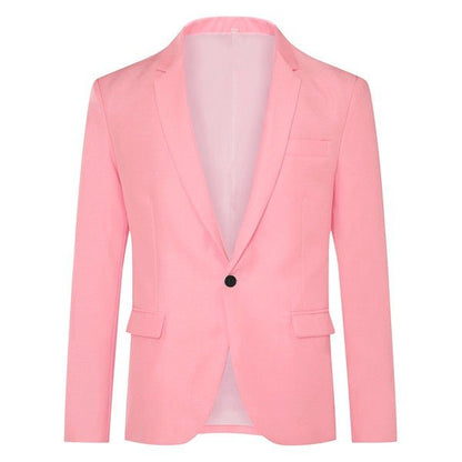 Mens 2 Piece Pink Single Vent 1 Button Suit Set - Blu Lotus Boutique