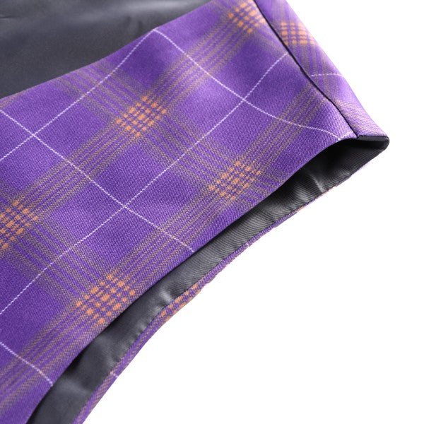 Mens 3 Piece Violet Plaid 2 Button Suit Set - Blu Lotus Boutique