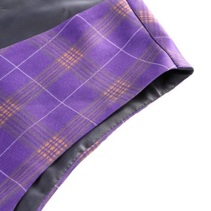 Mens 3 Piece Violet Plaid 2 Button Suit Set - Blu Lotus Boutique