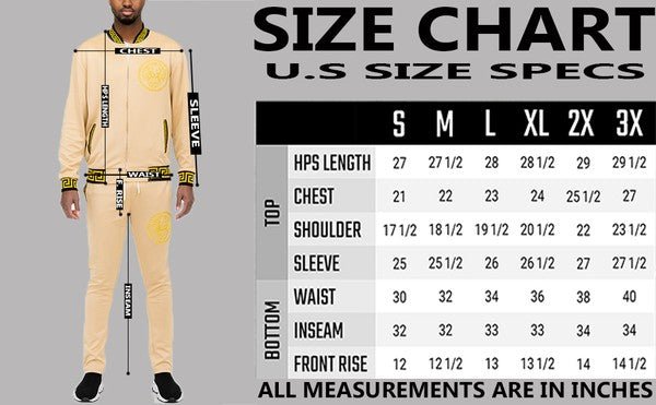 Mens Black and Gold Detail Track Suit - Blu Lotus Boutique