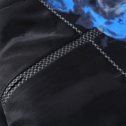 Mens Flame Pattern 1 Button Blazer Jacket - Blu Lotus Boutique