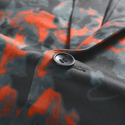 Mens Flame Pattern 1 Button Blazer Jacket - Blu Lotus Boutique