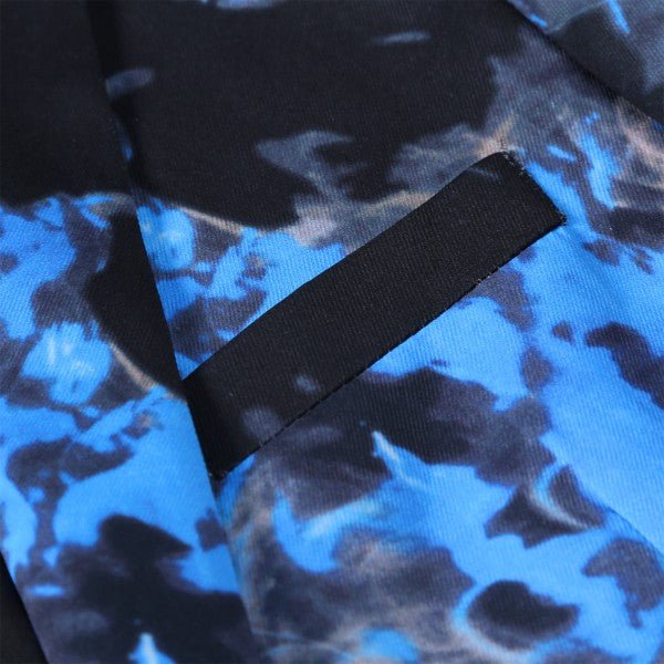 Mens Flame Pattern 1 Button Blazer Jacket - Blu Lotus Boutique