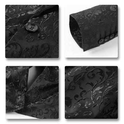 Mens Floral Embroidered 1 Button Tuxedo Jacket - Blu Lotus Boutique