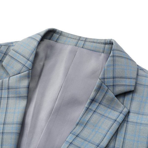 Mens Plaid 1 Button Blazer Jacket Style A - Blu Lotus Boutique