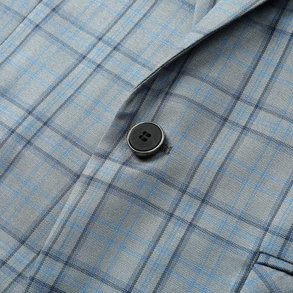 Mens Plaid 1 Button Blazer Jacket Style A - Blu Lotus Boutique