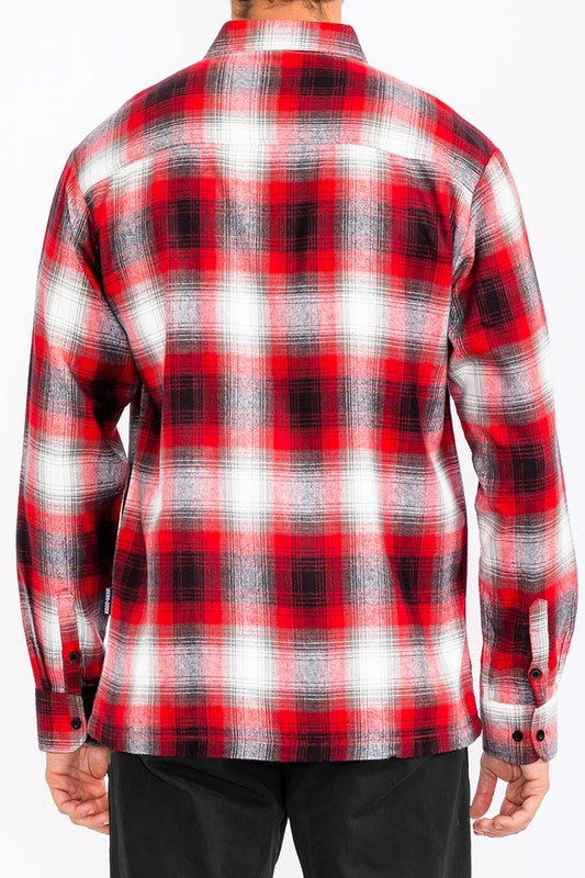 Mens Plaid Long Sleeve Flannel - Blu Lotus Boutique