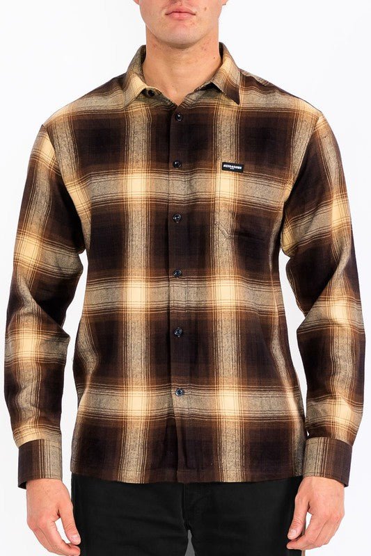 Mens Plaid Long Sleeve Flannel - Blu Lotus Boutique