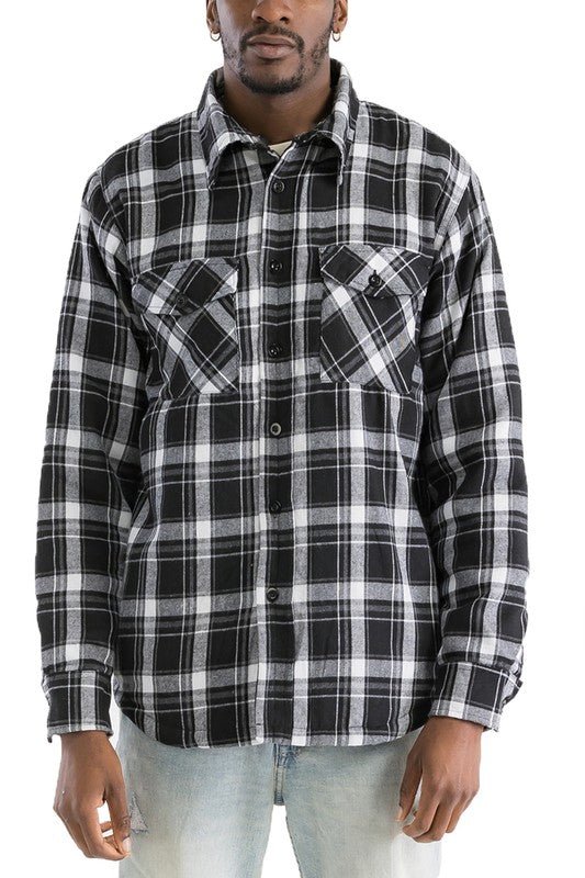 Mens Quilted Padded Flannel - Blu Lotus Boutique