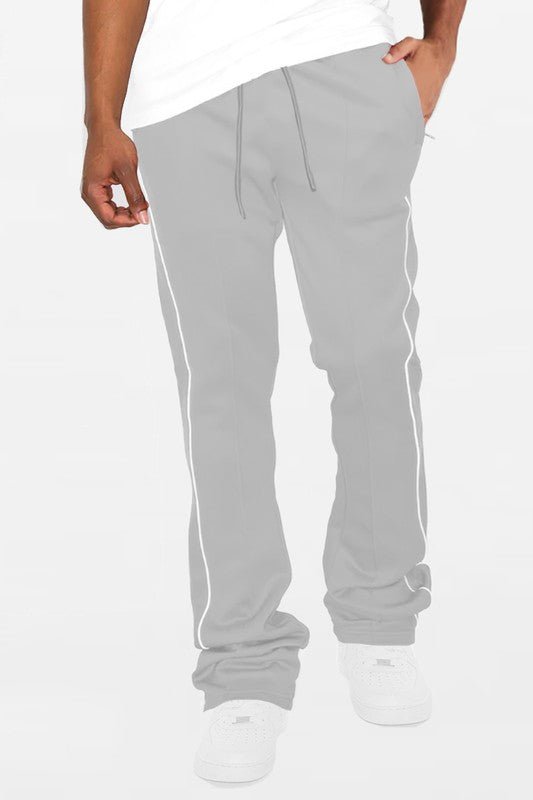 Mens Side Pipe Stacked Flare Pants - Blu Lotus Boutique
