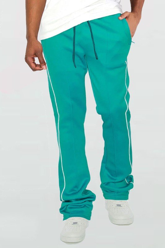 Mens Side Pipe Stacked Flare Pants - Blu Lotus Boutique