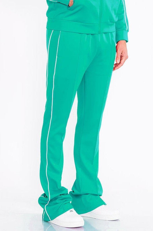 Mens Side Pipe Stacked Flare Pants - Blu Lotus Boutique