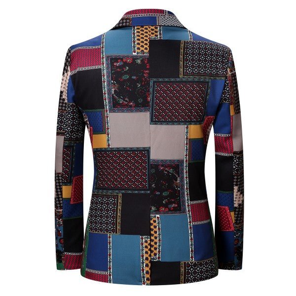 Mens Slim Fit 2 Piece Patterned Party Suit Set - Blu Lotus Boutique