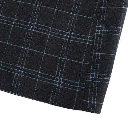 Mens Slim Fit Windowpane 1 Button Blazer Jacket - Blu Lotus Boutique