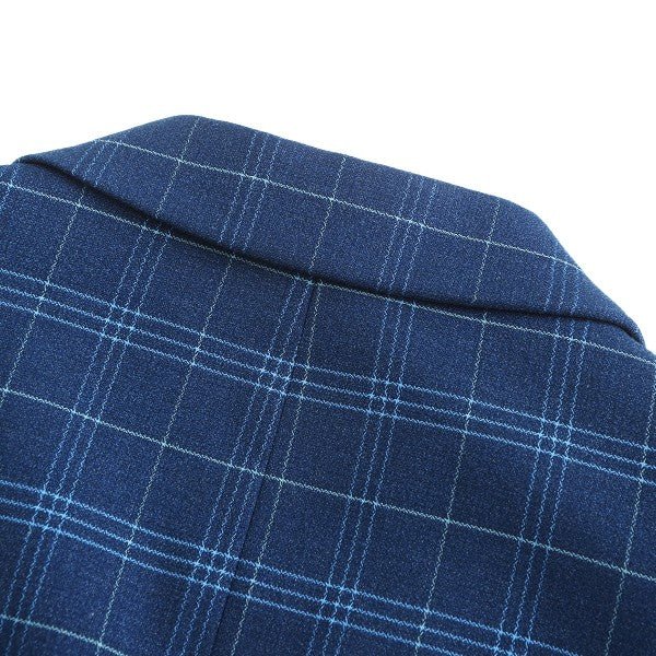 Mens Slim Fit Windowpane 1 Button Blazer Jacket - Blu Lotus Boutique