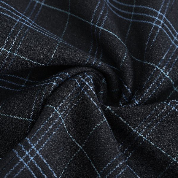 Mens Slim Fit Windowpane 1 Button Blazer Jacket - Blu Lotus Boutique