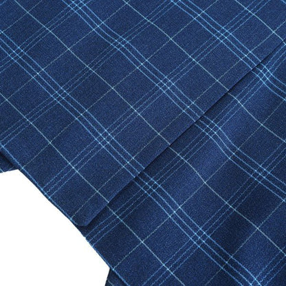 Mens Slim Fit Windowpane 1 Button Blazer Jacket - Blu Lotus Boutique