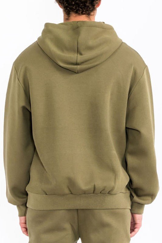 Mens Solid Tech Fleece Hoodie - Blu Lotus Boutique