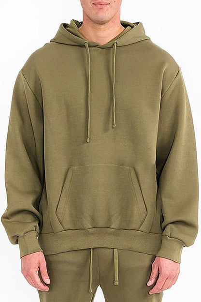 Mens Solid Tech Fleece Hoodie - Blu Lotus Boutique