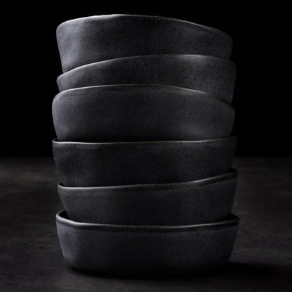 Mercer Project HEKONDA Modern Stoneware 16 - Piece Dinnerware Set, Gray, Plate and Bowl Set for 4 - Blu Lotus Boutique