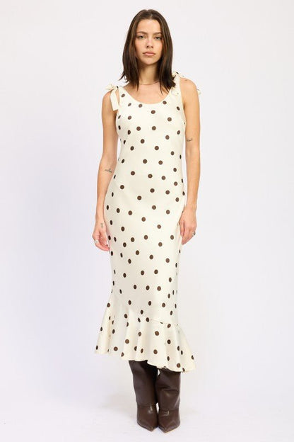 MERMAID MAXI DRESS WITH SHOULDER TIE - Blu Lotus Boutique