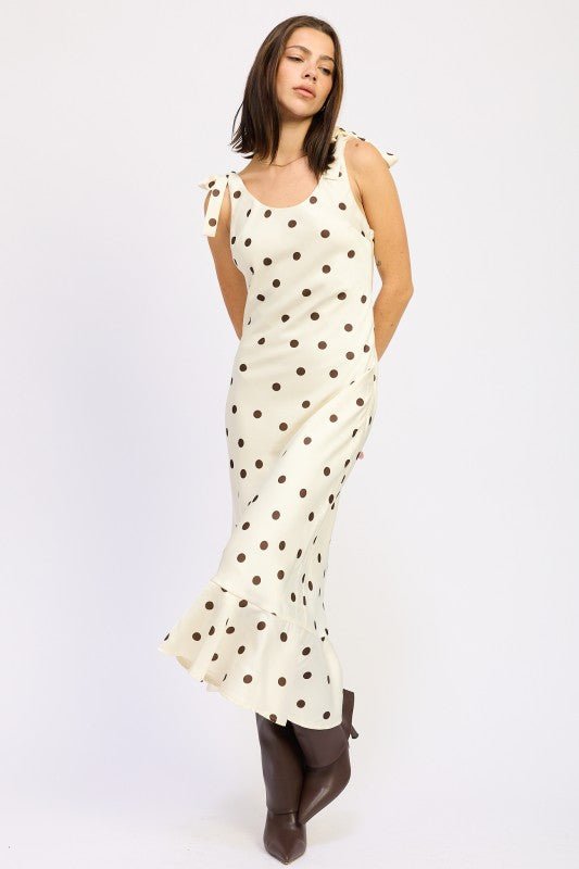 MERMAID MAXI DRESS WITH SHOULDER TIE - Blu Lotus Boutique