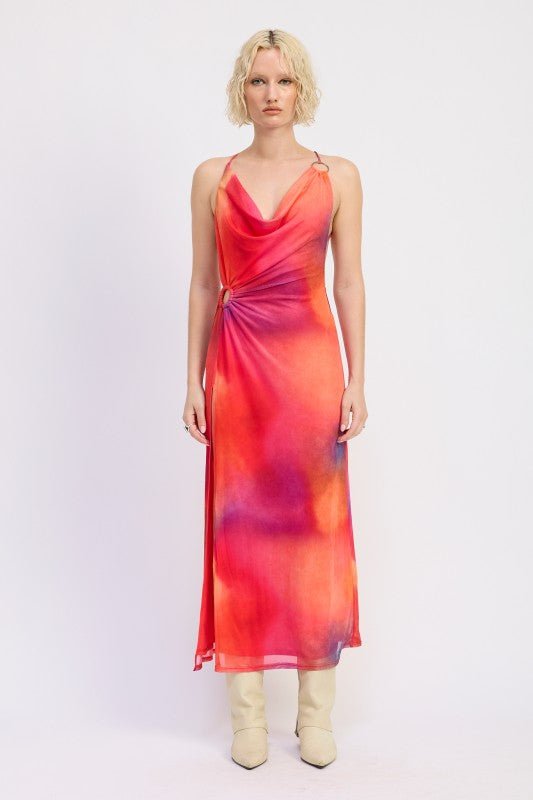 MESH CROSSBACK MAXI DRESS - Blu Lotus Boutique