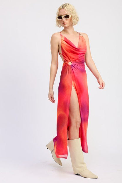 MESH CROSSBACK MAXI DRESS - Blu Lotus Boutique