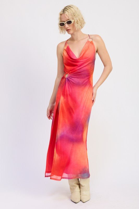 MESH CROSSBACK MAXI DRESS - Blu Lotus Boutique