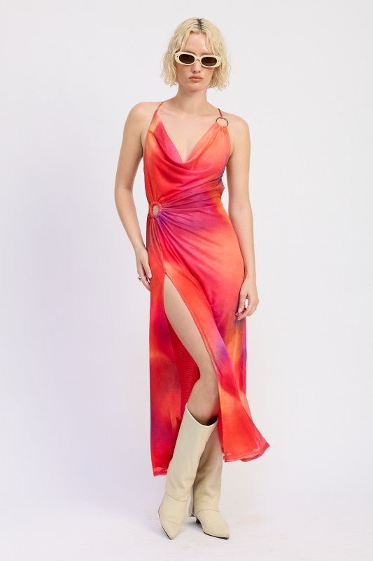 MESH CROSSBACK MAXI DRESS - Blu Lotus Boutique