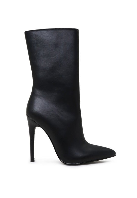 MICAH POINTED STILETTO HIGH ANKLE BOOTS - Blu Lotus Boutique