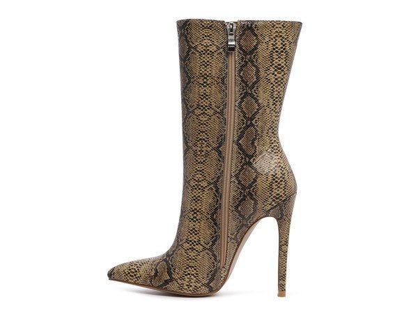 MICAH POINTED STILETTO HIGH ANKLE BOOTS - Blu Lotus Boutique
