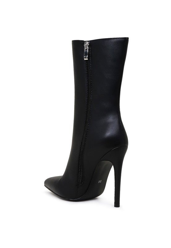 MICAH POINTED STILETTO HIGH ANKLE BOOTS - Blu Lotus Boutique