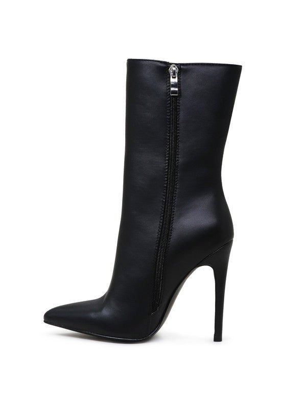MICAH POINTED STILETTO HIGH ANKLE BOOTS - Blu Lotus Boutique