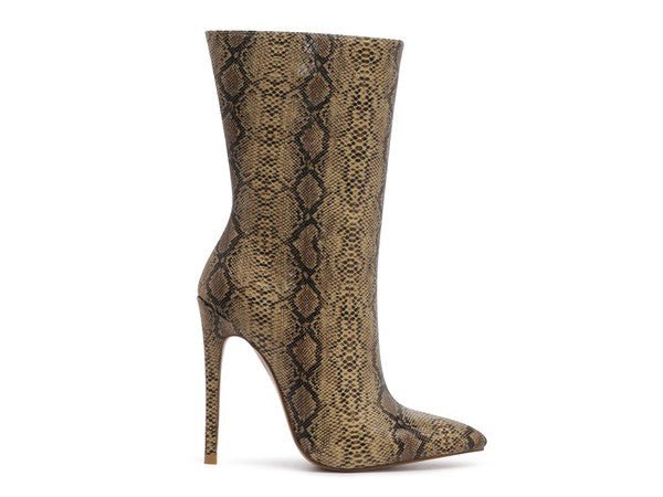 MICAH POINTED STILETTO HIGH ANKLE BOOTS - Blu Lotus Boutique