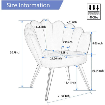 Mid Century Velvet Living Room Chair Accent Chairs, Upholstered Vanity Chair for Makeup Room, Modern Barrel Arm Chair Guest - Blu Lotus Boutique