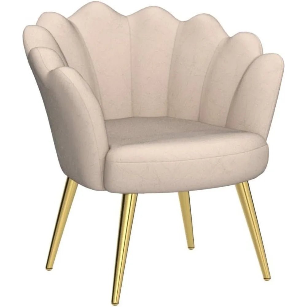Mid Century Velvet Living Room Chair Accent Chairs, Upholstered Vanity Chair for Makeup Room, Modern Barrel Arm Chair Guest - Blu Lotus Boutique