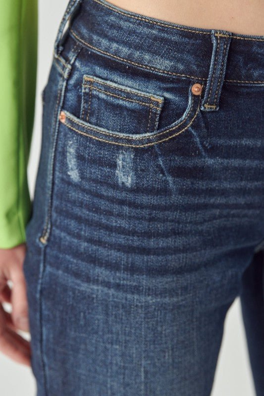 Mid Rise Stretch Super Flare Jeans - Blu Lotus Boutique