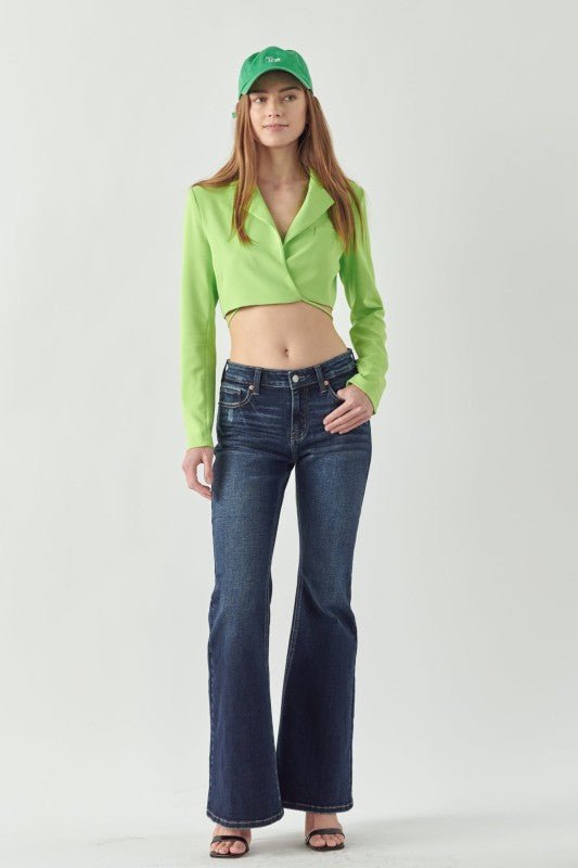 Mid Rise Stretch Super Flare Jeans - Blu Lotus Boutique