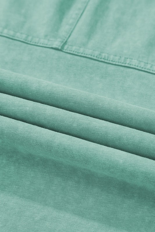 Mineral Wash Reverse Seam Drawstring Elastic Waist - Blu Lotus Boutique