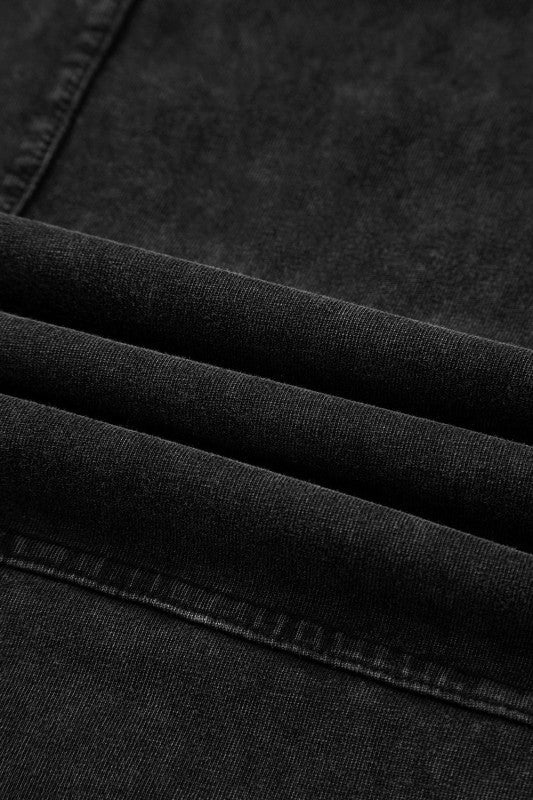 Mineral Wash Reverse Seam Drawstring Elastic Waist - Blu Lotus Boutique