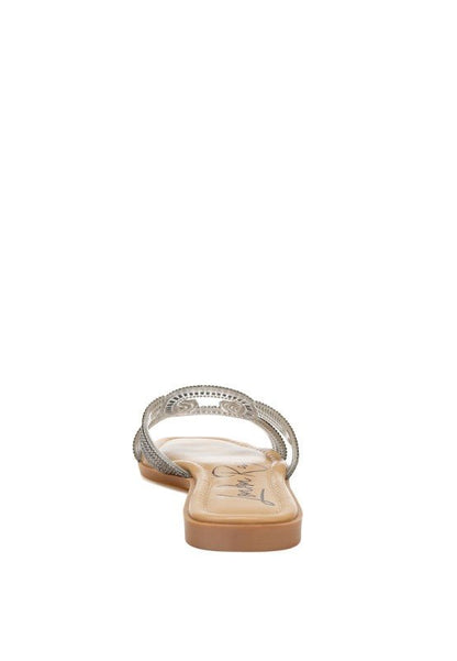 Minople Rhinestones Embellished Flat Sandals - Blu Lotus Boutique