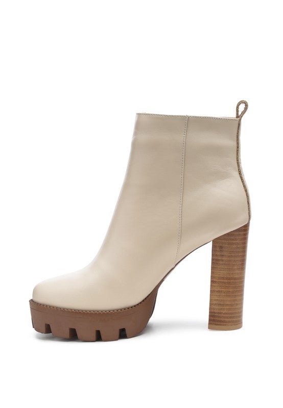 MISTRESS HIGH BLOCK HEELED CHUNKY LEATHER BOOT - Blu Lotus Boutique