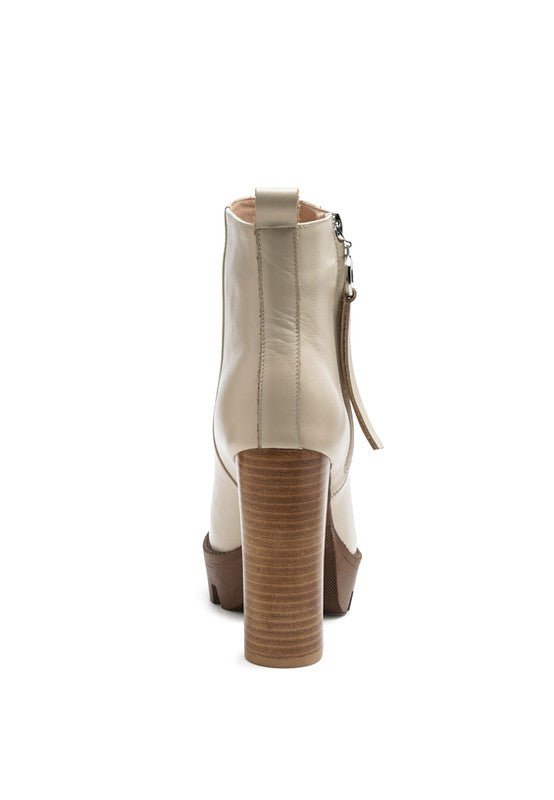 MISTRESS HIGH BLOCK HEELED CHUNKY LEATHER BOOT - Blu Lotus Boutique