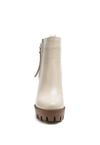 MISTRESS HIGH BLOCK HEELED CHUNKY LEATHER BOOT - Blu Lotus Boutique