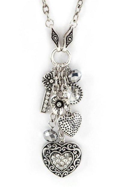 Mix Heart Charms Long Necklace Set - Blu Lotus Boutique