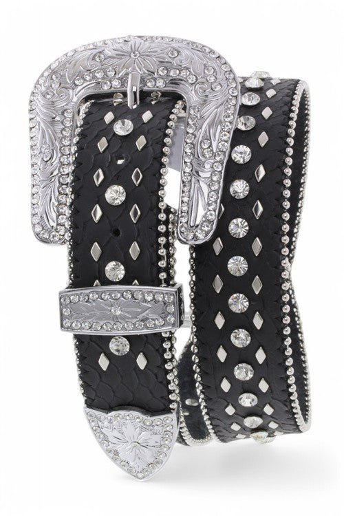 Mix Studded Crystal Belt - Blu Lotus Boutique
