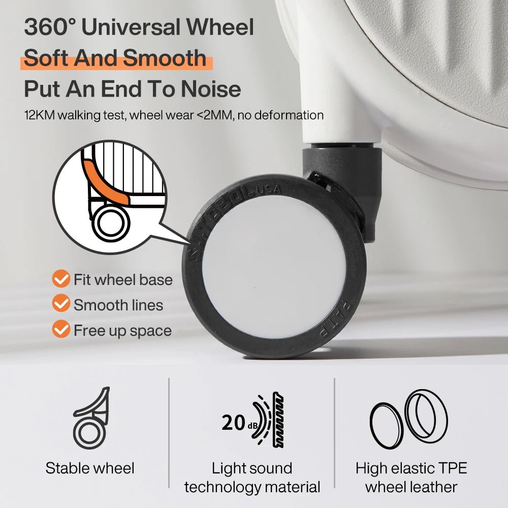 Mixi 2024 New Design Suitcase Carry On Luggage with Cup Phone Holder Hard Shell Rolling Luggage PC Spinner Wheels Trolley Case - Blu Lotus Boutique