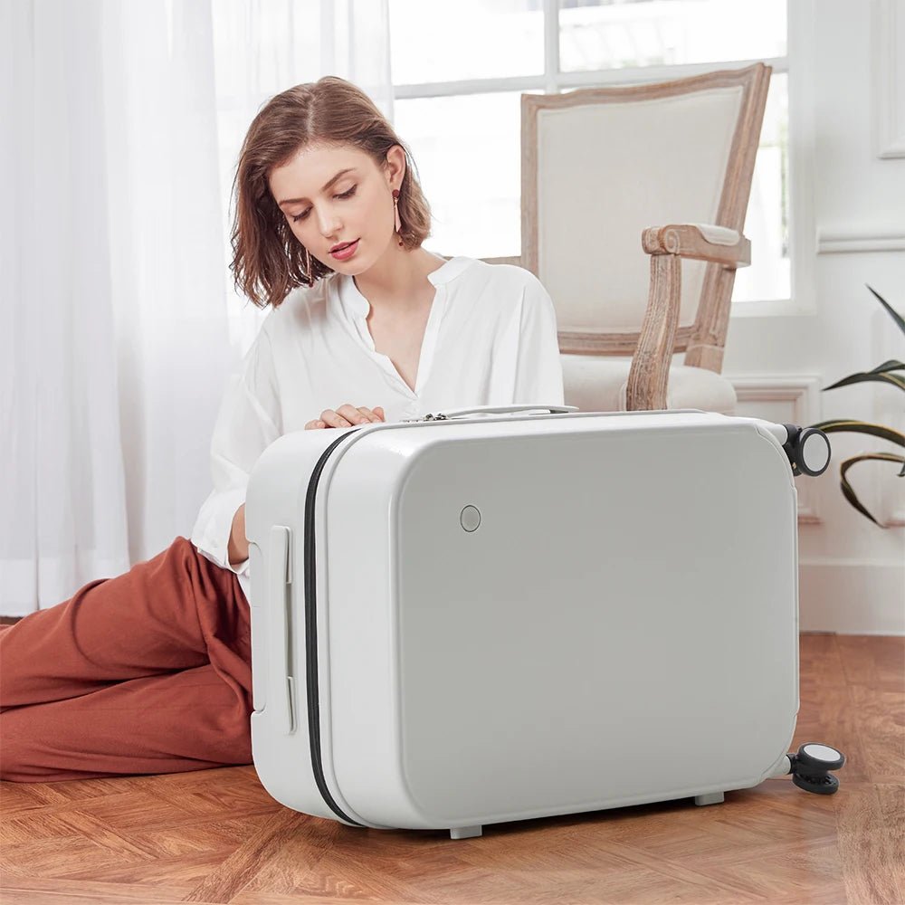 Mixi Patent Design Travel Luggage Women Men Suitcase On Wheels Spinner Trolley Case Bag 18" Carry On 20" 24" Check In 100% PC - Blu Lotus Boutique