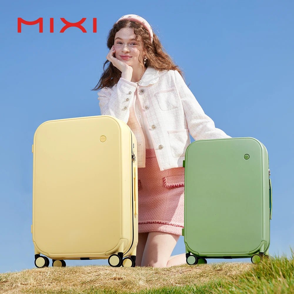 Mixi Patent Design Travel Luggage Women Men Suitcase On Wheels Spinner Trolley Case Bag 18" Carry On 20" 24" Check In 100% PC - Blu Lotus Boutique